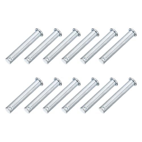 uxcell 12Pcs M10 x 60mm Single Hole Clevis Pins, Zinc-Plated Carbon Steel Flat Head Hitch Pins for Trailer Latch, Mechanics Repair, Furniture Installation, Industrial Equipment - size: M10 x 60mm