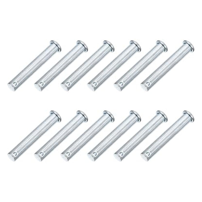 uxcell 12Pcs M10 x 60mm Single Hole Clevis Pins, Zinc-Plated Carbon Steel Flat Head Hitch Pins for Trailer Latch, Mechanics Repair, Furniture Installation, Industrial Equipment - size: M10 x 60mm