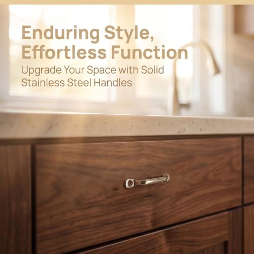 Stainless Steel Door Pull Handles with Screws for Closet Doors and Drawers,2 Pack