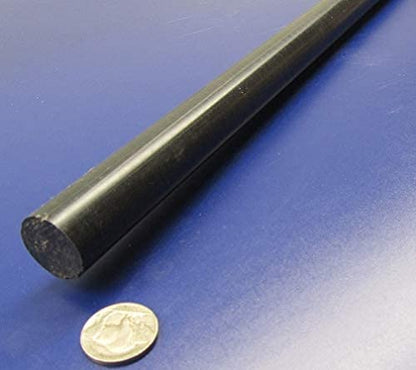 Black Nylon Extruded Round Rod .875" (7/8") x 5 Ft Length 1 pc