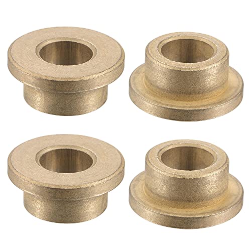 uxcell Flange Sleeve Bearings 10mm Bore 16mm OD 10mm Length 22mm Flange Dia 3mm Flange Thickness Sintered Bronze Self-Lubricating Bushing 4pcs
