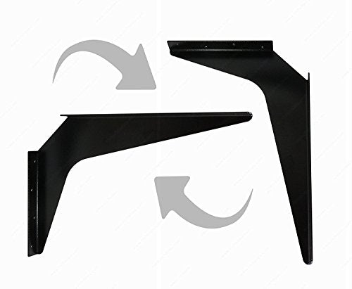 One Pair Workstation Heavy-Duty Reversible Brackets 1000lb. Load Capacity [per Pair] (18" x 24", Black) - color: Black, size: 18" x 24"