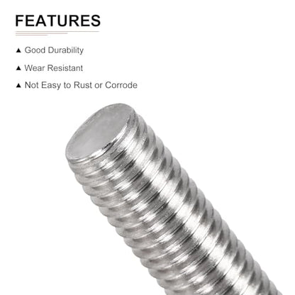 DTGN M10x1.5x40mm(DxPxL) Fully Threaded Rod - 5Pack - Good for Machinery - 304 Stainless Steel Right Hand Thread Rods Bar Studs - Silver - size: M10x1.5x40mm