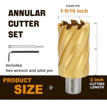 1-9/16"x2 HSS Annular Cutter，Diameter 1-9/16"，Cutting Depth 2" - size: 1-9/16x2"