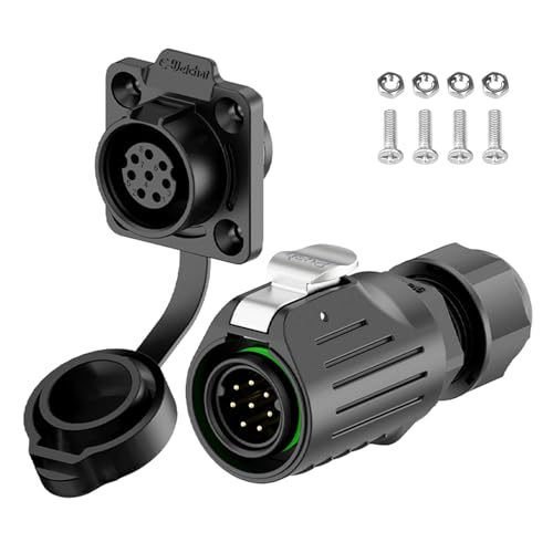 EW-LP16 Industrial Waterproof Connector IP68 Quickly Plugging Aviation Connector PBT Plastic Shell Circular Connector Fast Release Electrical Connector M16 2-9 Pin Flange Socket (8 Pin) - color: Flange Socket/PBT Plastic, size: 8 Pin