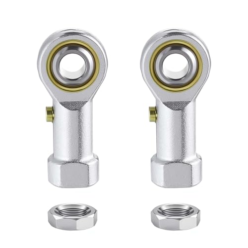 2Pcs PHSB4 Rod End Bearing 1/4 Inch Bore Pre-Lubricated 1/4-28 Female Thread Left Hand Heim Joint with Jam Nuts - size: 1/4, style: Left Hand