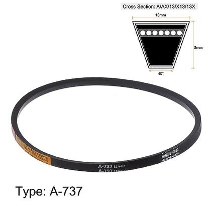 HARFINGTON A-737 V-Belts Drive Belt 737mm Inner 13mm Width 8mm Thickness Girth Rubber for Power Transmission - size: 737mm