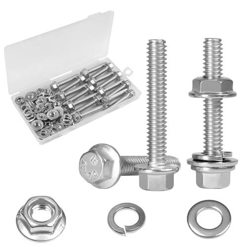 15 Sets 1/4-20 x 1-1/2" Flanged Hex Head Bolts Kits - size: 1/4-20 x 1-1/2"
