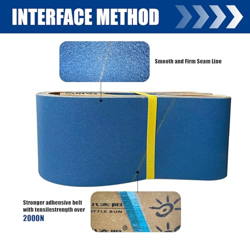 6 x 48 Inch Sanding Belts, 15 Pcs Mixed Grit 60/80/120/180/240, Aluminum Oxide Abrasive Sandpaper Belts for Belt Sanders, Woodworking Polishing & Grinding - size: 6X48