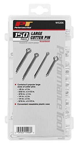 Performance Tool W5206 150-Piece Large Cotter Pin Assortment