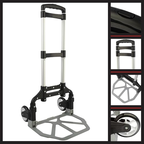 Folding Hand Truck - Dolly Cart with 154lb Capacity - Lightweight and Compact Aluminum Folding Cart with Telescoping Handle for Moving by Stalwart - size: 154lb Capacity