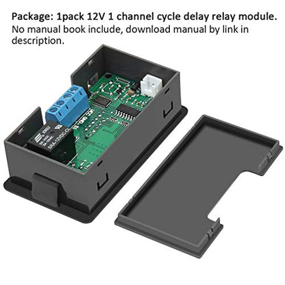 Delay Relay Module, ICSTATION DC 12V 10A Timer Relay 0-999s/min/h Digital Time Delay Switch with LED Display Timer Cycle Delay Module for Light Water Pump Engine - style: DC 12V