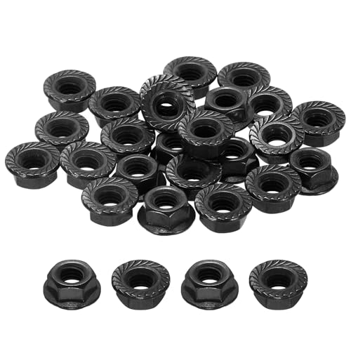 100Pcs Serrated Flange Hex Nuts M6-1-Coarse 304 Stainless Steel - color: Black, size: M6-1
