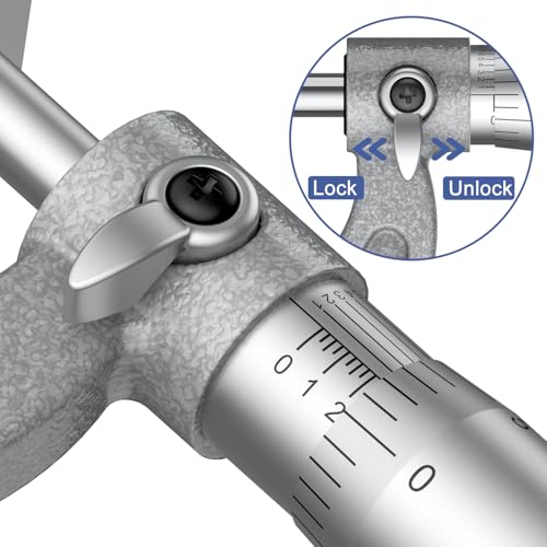 HDLNKAK Outside Micrometer 0-1"/0.0001", with Zero Wrench and Case (Gray) - color: Grey