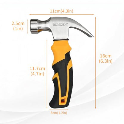 BOOSDEN 8 oz Short Claw Hammer Stubby Small Kids Hammer - size: Small Claw Hammer