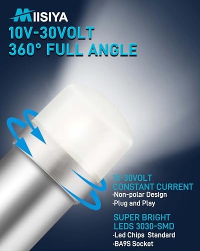 1820 Bulb 1445 1816 1815 1818 1819 757 53 57 313 BA9S Led Bulb 10-30Volt for Train Lights,House Number Light Bulb,Bingo Board Display and Industrial White 10Pack - color: White 1820 Bulb