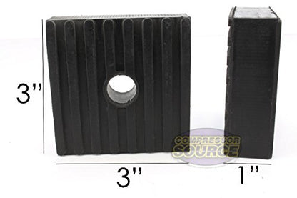 4 Pack Medium Anti Vibration Isolation Pads Air Compressor Heavy Equipment 3x3x1