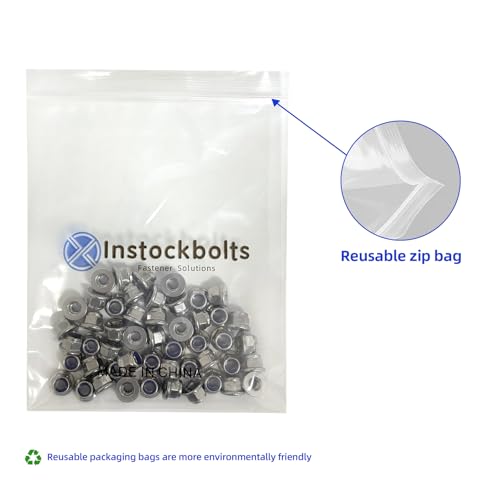 M10-1.5 Flange Nylon Insert Lock Nuts, 18-8 Stainless Steel 304, Pack of 10 - size: M10