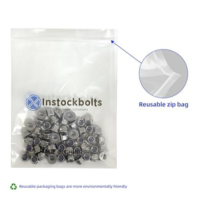 M10-1.5 Flange Nylon Insert Lock Nuts, 18-8 Stainless Steel 304, Pack of 10 - size: M10