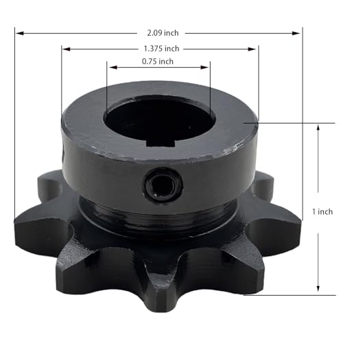 #50 Roller Chain Sprocket Type B 3/4 inch Bore 9 Tooth, Hardened Antirust 1045 Steel Drive Sprockets 50B9-3/4