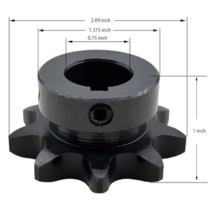 #50 Roller Chain Sprocket Type B 3/4 inch Bore 9 Tooth, Hardened Antirust 1045 Steel Drive Sprockets 50B9-3/4