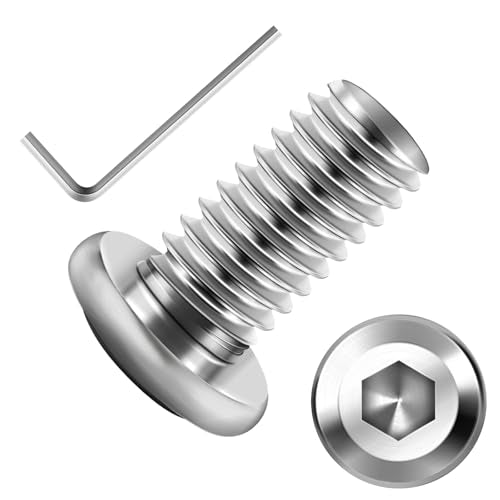 Mywish M10 x 16mm 30Pcs Silver Flat Head Hex Socket Cap Screws Bolts, 304 Stainless Steel Furniture Bolts Full Thread & Hex Spanner - color: Silver-M10, size: 16mm