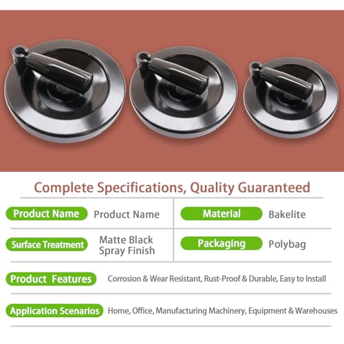6" Foldable Handwheel with Revolving Handle, 3/4" Bore Ribbed Rim Hand Wheel, with 3 Hex Socket Cap Screws & 3 Set Screws, Aluminum Mechanical Handwheel for Milling Machine, Lathe, CNC - size: 6" X 3/4"