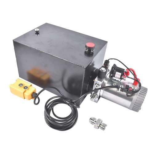 20 Quart 12V DC Hydraulic Power Unit Single Acting Hydraulic Dump Trailer Hydraulic Pump Power-Up Supply Unit 3200 PSI SAE #6 Ports Steel Reservoir for Dump Truck Car Lifting Truck 1.6KW Mustrod - size: 20 Quart Single Acting