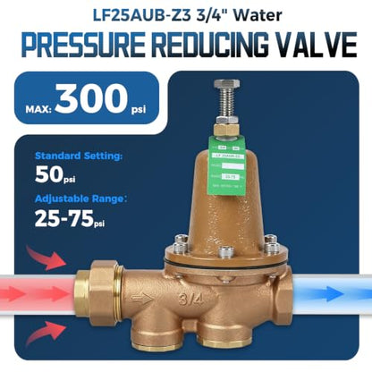 LF25AUB-Z3 3/4" Water Pressure Reducing Valve, Cast Copper Silicon Alloy