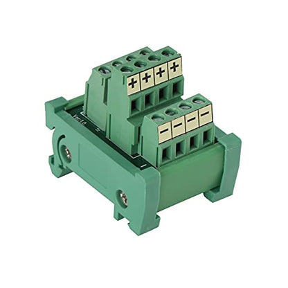 2 in 4 Out 25A DIN Rail Terminal Blocks Distribution Breakout - style: 2 IN 4 OUT