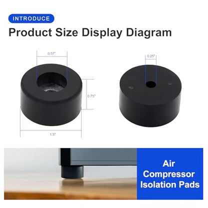 8PCS 192310GS Air Compressor Isolation Pads Anti Vibration Rubber Feet with Stainless Steel Washers Fit for Coleman Powermate Sanborn Noise Reduction & Shock Absorber