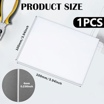 PTFE Plastic Sheet, Virgin PTFE Sheet Teflon Sheets - 100mmx100mm Thickness 6mm Non Stick Sheets for Gasket Seals Liners Bearings - size: 100mmx100mmx6mm