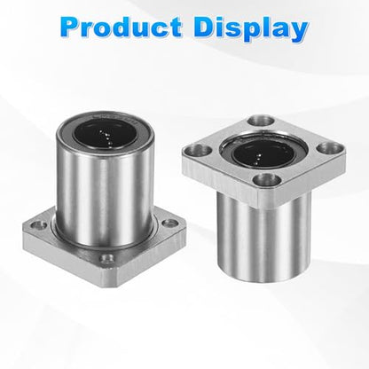 PATIKIL LMK20UU Linear Ball Bearings 20mm Bore Dia 32mm OD 42mm Long 5.5mm Hole, 4Pcs Round Flange Linear Motion Bushing Double Side Rubber Sealed Rod Liner Shaft for Machine 3D Printer - size: 20mm