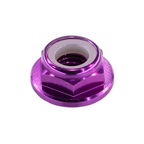 30pcs FPV M5 Nuts CW Self-Locking Lock Nuts Flanged Nylon Insert Aluminum Alloy for FPV Parts Quadcopter Motor Prop Adapter RC Racing Drone, Purple - color: Purple, size: M5