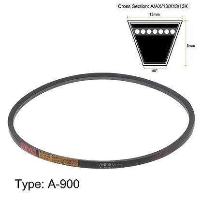 HARFINGTON A-900 V-Belts Drive Belt 900mm Inner 13mm Width 8mm Thickness Girth Rubber for Power Transmission - size: 900mm