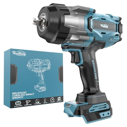 Cordless Impact Wrench 1/2" Compatible with Makita 18V Battery, 1600Ft-lbs(2200N.m) High Torque Impact Gun Heavy Duty, Brushless Electric Power Impact Driver with 4 Speed Modes & LED Work Light - size: 1/2" 2200NM Compatible with Makita