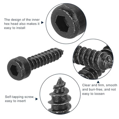 uxcell M4 Hex Socket Head Cap Self-Tapping Screw, 50Pcs M4x18mm 304 Stainless Steel, Hexagon Socket Head Tapping Screws, Hex Drive, Self Tapping Point - Black - size: M4x18mm