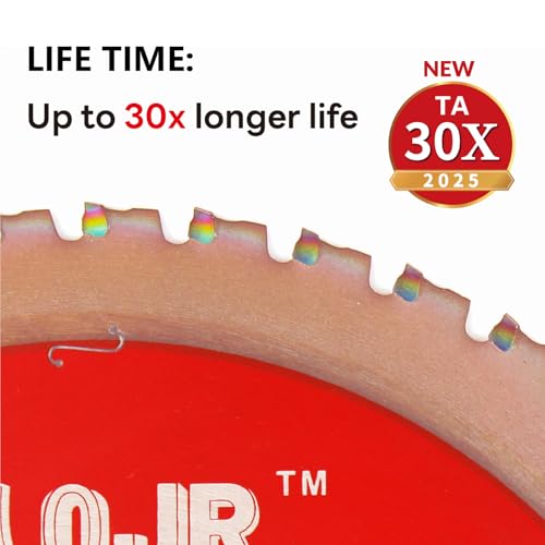 Metal Cutting Circular Saw Blade, Steel and Stainless Steel Cutting, the Cutting Head uses a Special Anti-Heat Sticking Coating with high Finish and Long Life,FMB 10 inch 48-Tooth 1" -TA - size: Steel 10" 48T