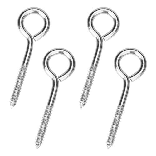 Aovchei Eye Screws, 4 Pcs 4.5 inches 304 Heavy Duty Screw Hooks - color: 304, size: 4.5 Inch 4pcs