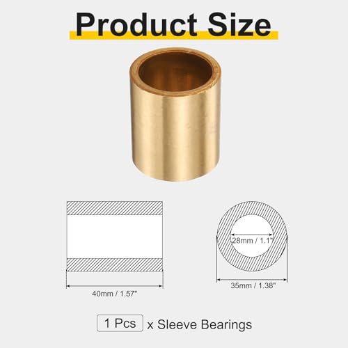 uxcell Sleeve Bearings, 28mm Bore x 35mm OD x 40mm Length - size: 28x35x40mm