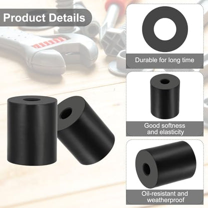 PATIKIL Multi Purpose Rubber Spacer, 4 Pcs 10mm ID x 40 OD x 50mm T Neoprene Round Anti-Vibration Isolation Pads Isolator Rubber Bushings Spacer Washer for HVAC Bolts Car Accessories