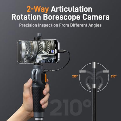 Teslong USB-C Two-Way Articulating Borescope for Home & Auto Inspection