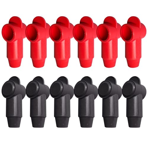 Ampper Silicone 3/8" Stud Terminal Covers Boot Fit 1-3/0 Gauge, R&B 12 Pc - color: Red & Black, size: 3/8" Stud L