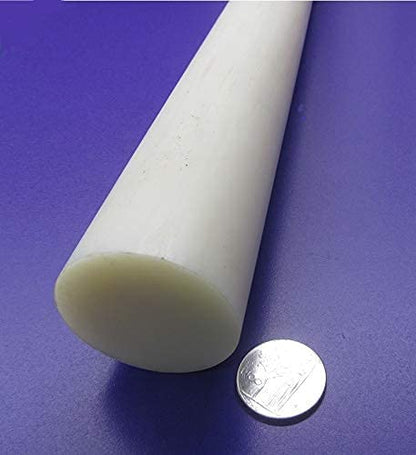 Natural Nylon Extruded Round Rod 2.00" (2") x 4 Ft Length 1 pc