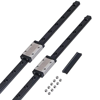2pcs MGN12H Mini 300mm Linear Rail Guide Linear Sliding Guideway with 2pcs MGN12H Carriage Block for 3D Printer and CNC Machine - size: 300mm, style: MGN12H*2(Black)