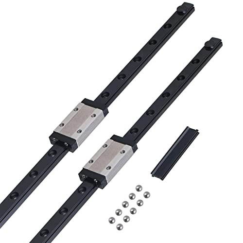 2pcs MGN12H Mini 300mm Linear Rail Guide Linear Sliding Guideway with 2pcs MGN12H Carriage Block for 3D Printer and CNC Machine - size: 300mm, style: MGN12H*2(Black)