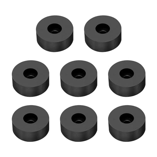PATIKIL Rubber Spacer, 8 Pcs Rubber Anti Vibration Foot Pad Bumper 2" OD 0.4" ID Count Sink Hole Washer Round Neoprene Bushings Spacer for Air Compressor Machinery Generator Car, Black - size: 2" OD x 0.4" ID