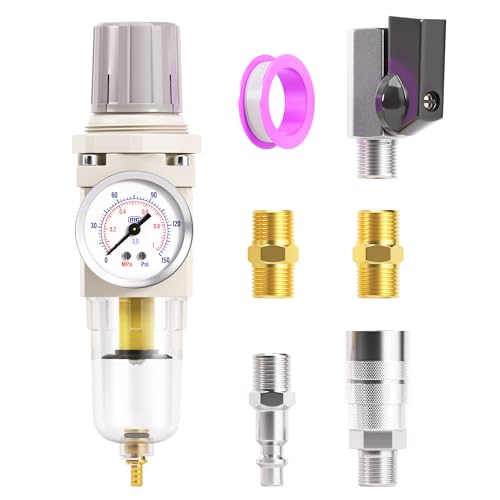 TAILONZ 1/4"NPT AW2000-02 Filter Regulator - color: Semi-Auto Drain+Silver Ball valve, size: 1/4"NPT