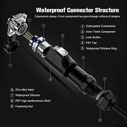 2 Pcs 4 Pin Waterproof Connector, Industrial Solder Connector, Aviation Wire Connector for Industrial, Power, Car, and Other Indoor/Outdoor Male and Female Connector - style: 4 PIN,2 PCS