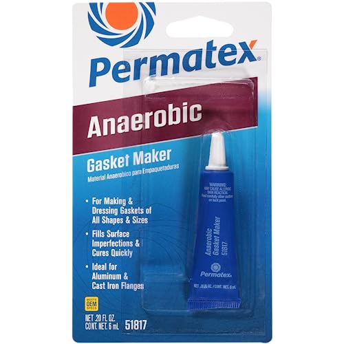 Permatex 51817 6ml Anaerobic Red Gasket Maker Tube Anaerobic with 1.13 Specific Gravity - size: Pack of 1, style: 6 ml